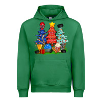 Emerald Christmas With Ice Hockey Trees Urban Hoodie - BundleAndBundleShop