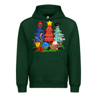 Forest Green Christmas With Ice Hockey Trees Urban Hoodie - BundleAndBundleShop