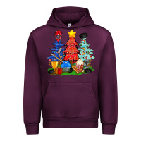 Mauve Wine Christmas With Ice Hockey Trees Urban Hoodie - BundleAndBundleShop