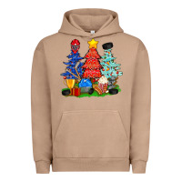 Pigment Burro Christmas With Ice Hockey Trees Urban Hoodie - BundleAndBundleShop