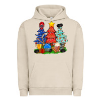 Pigment French Oak Christmas With Ice Hockey Trees Urban Hoodie - BundleAndBundleShop