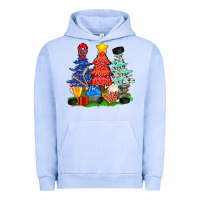 Pigment Grape Ice Christmas With Ice Hockey Trees Urban Hoodie - BundleAndBundleShop