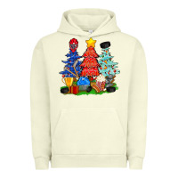 Pigment Pistachio Christmas With Ice Hockey Trees Urban Hoodie - BundleAndBundleShop