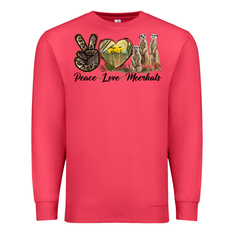 Peace Love Meerkats Premium Sweatshirt by LillyAllenDesigns | Teevron