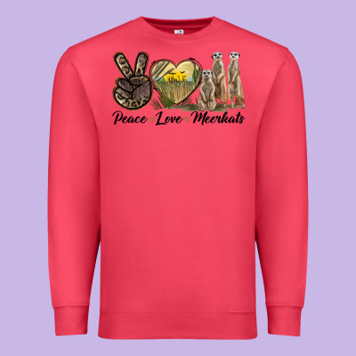 Peace Love Meerkats Premium Sweatshirt Designed By Lillyallendesigns