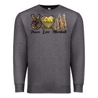 Charcoal Heather Peace Love Meerkats Premium Sweatshirt - LillyAllenDesigns