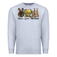 Heather Grey Peace Love Meerkats Premium Sweatshirt - LillyAllenDesigns