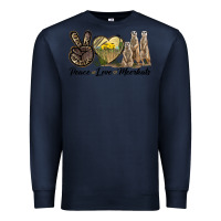 Navy Peace Love Meerkats Premium Sweatshirt - LillyAllenDesigns