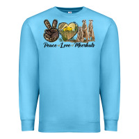 Ocean Blue Peace Love Meerkats Premium Sweatshirt - LillyAllenDesigns