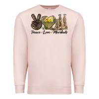 Pale Pink Peace Love Meerkats Premium Sweatshirt - LillyAllenDesigns