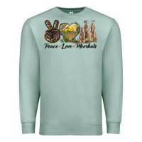 Seafoam Peace Love Meerkats Premium Sweatshirt - LillyAllenDesigns