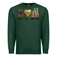 Sports Green Peace Love Meerkats Premium Sweatshirt - LillyAllenDesigns