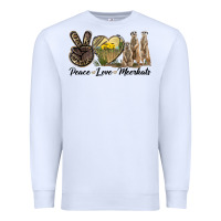 White Peace Love Meerkats Premium Sweatshirt - LillyAllenDesigns