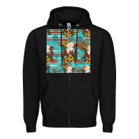 Charolais Cow Seamless Pattern Zipper Hoodie | Teevron