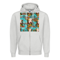 Dove Grey charolais cow seamless pattern Zipper Hoodie - HRA Design Shop