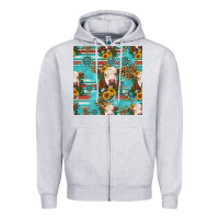 Heather Grey charolais cow seamless pattern Zipper Hoodie - HRA Design Shop