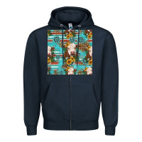 Navy charolais cow seamless pattern Zipper Hoodie - HRA Design Shop