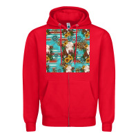Red charolais cow seamless pattern Zipper Hoodie - HRA Design Shop