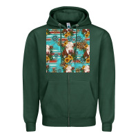 Sports Green charolais cow seamless pattern Zipper Hoodie - HRA Design Shop