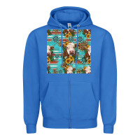 True Royal charolais cow seamless pattern Zipper Hoodie - HRA Design Shop