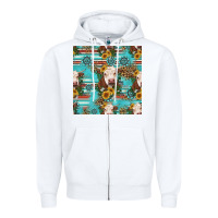 White charolais cow seamless pattern Zipper Hoodie - HRA Design Shop