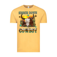 Vintage Mustard simmer down cowboy Vintage Tee - texasbilliewilder