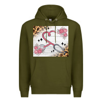Army Green customized leopard floral nurse Premium Hoodie - MaliasSmallBusiness