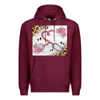 Burgundy customized leopard floral nurse Premium Hoodie - MaliasSmallBusiness