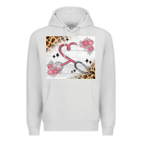 Dove Grey customized leopard floral nurse Premium Hoodie - MaliasSmallBusiness