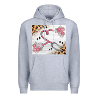 Heather Grey customized leopard floral nurse Premium Hoodie - MaliasSmallBusiness