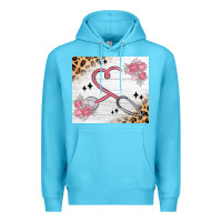 Ocean Blue customized leopard floral nurse Premium Hoodie - MaliasSmallBusiness