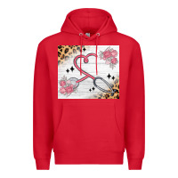 Red customized leopard floral nurse Premium Hoodie - MaliasSmallBusiness