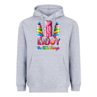 Heather Grey enjoy the little things Heavyweight Hoodie - AdoDesignShop