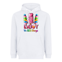 White enjoy the little things Heavyweight Hoodie - AdoDesignShop