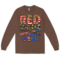 Chestnut red white and pew pew pew Long Sleeve Tee - Zillion Design Studio