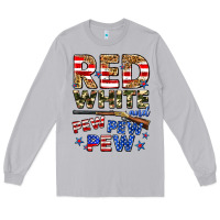Moon Dust red white and pew pew pew Long Sleeve Tee - Zillion Design Studio
