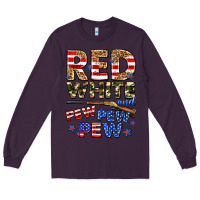 Plum red white and pew pew pew Long Sleeve Tee - Zillion Design Studio