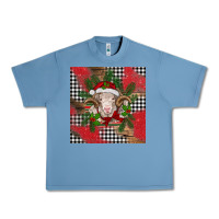 Pebble Blue Christmas merino Urban Heavy Tee - BarkalooDesign