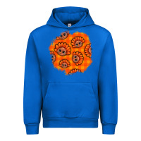 Cobalt Thanksgiving Turkey With Tartan Patch Urban Hoodie - BundleAndBundleShop