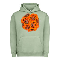 Pigment Oil Green Thanksgiving Turkey With Tartan Patch Urban Hoodie - BundleAndBundleShop