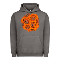 Pigment Tornado Thanksgiving Turkey With Tartan Patch Urban Hoodie - BundleAndBundleShop