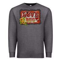Charcoal Heather ladybug  love bug backround Premium Sweatshirt - BarkalooDesign
