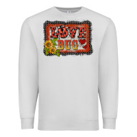 Dove Grey ladybug  love bug backround Premium Sweatshirt - BarkalooDesign