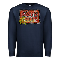 Navy ladybug  love bug backround Premium Sweatshirt - BarkalooDesign
