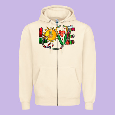 Summer Nurse Zipper Hoodie Designed By Cowhidedigitalart
