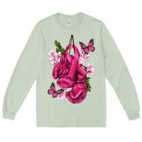 Matcha Cancer Boxing Gloves with Ribbon Long Sleeve Tee - texasbilliewilder