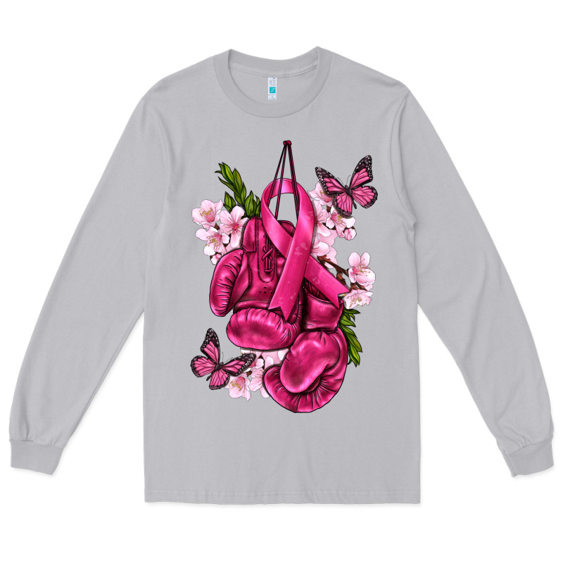 Cancer Boxing Gloves With Ribbon Long Sleeve Tee by texasbilliewilder | Teevron