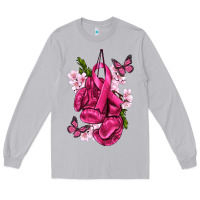Moon Dust Cancer Boxing Gloves with Ribbon Long Sleeve Tee - texasbilliewilder