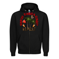 Black sunrise sunburn sunnset repeat Zipper Hoodie - CowhideDigitalArt