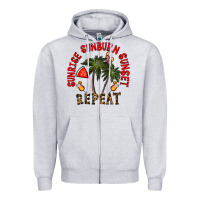 Heather Grey sunrise sunburn sunnset repeat Zipper Hoodie - CowhideDigitalArt